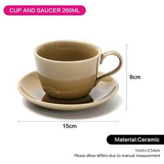 Fissman Ceramic Cup & Saucer (260 ml)