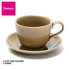 Fissman Ceramic Cup & Saucer (260 ml)