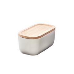 iDesign Eco Office Ceramic Bin with Lid (White)