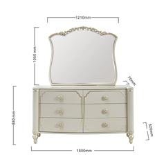 Danube Home Zelda MDF Dresser W/Mirror & Stool (160 x 52 x 88 cm)