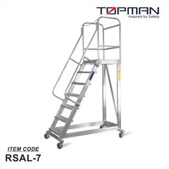 Topman Aluminum 7-Step Rolling Staircase, RSAL-7 (149 x 95 x 275 cm)