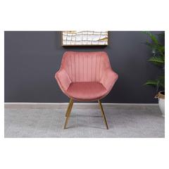 Pan Emirates Lompoc Velvet Fabric & Metal Accent Chair (65 x 68 x 79 cm)
