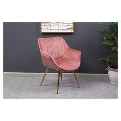 Pan Emirates Lompoc Velvet Fabric & Metal Accent Chair (65 x 68 x 79 cm)