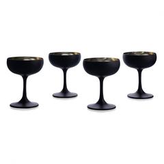 Pan Emirates Ciara Flute Glass Set (4 Pc., 190 ml, Matt Black)