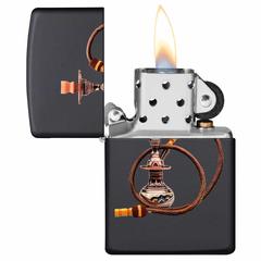 Zippo Modern Hookah Design Windproof Lighter, CI405079 218 (Black Matte)