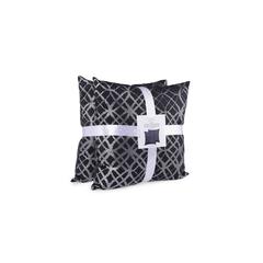 Pan Emirates Caitlin 2-Piece Foil Printed Filled Cushion Set (45 x 45 cm, Silver)