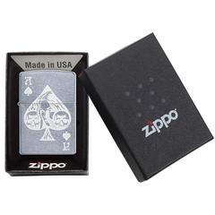 Zippo Ace Of Spades Goth Windproof Lighter, 49113 (Street Chrome)
