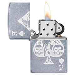 Zippo Ace Of Spades Goth Windproof Lighter, 49113 (Street Chrome)