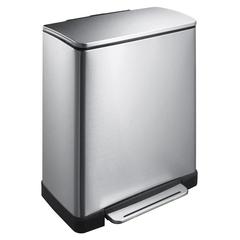 EKO Stainless Steel E-Cube Step Trash Bin W/Pedal (50 L)
