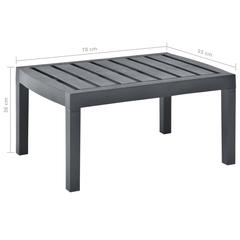 vidaXL Plastic Garden Table (78 x 55 x 38 cm, Anthracite)