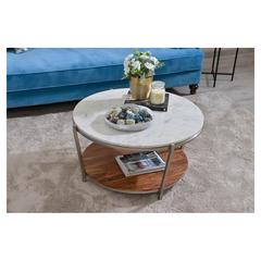Pan Emirates Adriel Metal & Marble Coffee Table (89 x 89 x 46 cm)