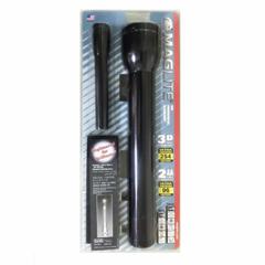 Maglite Heavy Duty 3D Cell Incandescent Flashlight W/Flashing Set, GX0101H (Black)