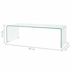 vidaXL Coffee Table Tempered Glass 98x45x30 cm Clear