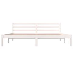 vidaXL Bed Frame Solid Wood Pine 6FT Super King (White, 180 x 200 cm)