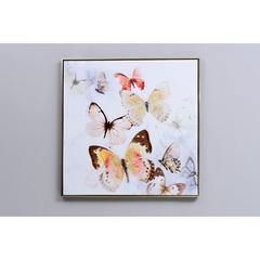 PAN Emirates Butterflies Canvas Framed Wall Art (83 x 83 cm, Multicolor)