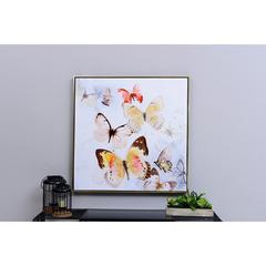 PAN Emirates Butterflies Canvas Framed Wall Art (83 x 83 cm, Multicolor)