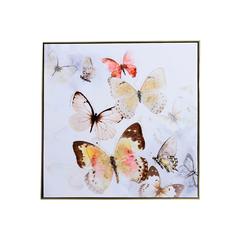 PAN Emirates Butterflies Canvas Framed Wall Art (83 x 83 cm, Multicolor)