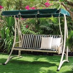 Korina 3-Seater Steel Garden Swing W/ Cushion Danube Home