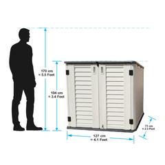 Cameltough HDPE Heavy Duty Outdoor Storage Cabinet W/Shelf (772 L)