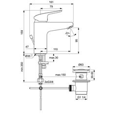 Ideal Standard Ceraflex Brass Art Basin Mixer, B1713AA