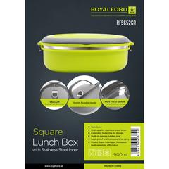 Royalford Stainless Steel Plastic Thermal Lunch Box (900 ml)