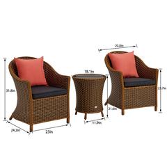 Lexus 2-Seater Rattan Balcony Sofa Set W/Cushion Danube Home