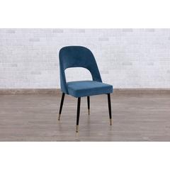 Pan Emirates Stripe Fabric & Metal Dining Chair (49 x 52 x 84 cm)
