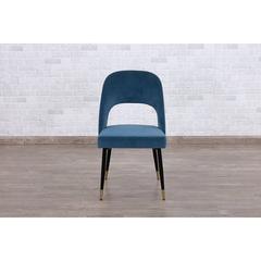Pan Emirates Stripe Fabric & Metal Dining Chair (49 x 52 x 84 cm)