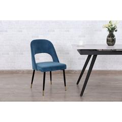 Pan Emirates Stripe Fabric & Metal Dining Chair (49 x 52 x 84 cm)