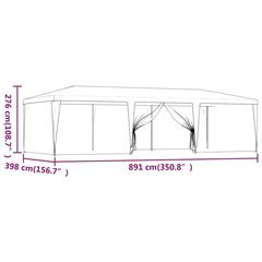 vidaXL Party Tent with 8 Mesh Sidewalls Anthracite 9x4 m HDPE