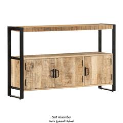 vidaXL Solid Mango Wood Side Cabinet (120 x 30 x 75 cm, Brown)