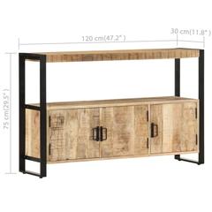 vidaXL Solid Mango Wood Side Cabinet (120 x 30 x 75 cm, Brown)