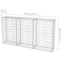 vidaXL Galvanised Steel Gabion Basket (200 x 30 x 100 cm)