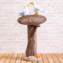 Danube Home Kaolin Clay Garden Love Birds Decor (39 x 25 x 81 cm)