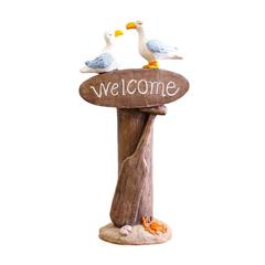 Danube Home Kaolin Clay Garden Love Birds Decor (39 x 25 x 81 cm)