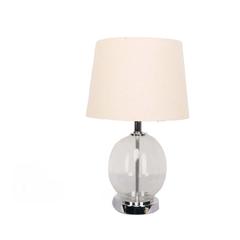 Danube Home Jonathan Glass & Linen Table Lamp (28 x 28 x 48 cm)