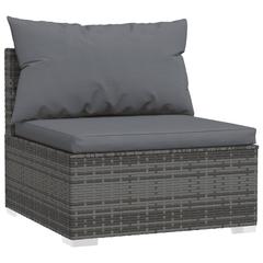vidaXL 13 Piece Garden Lounge Set with Cushions Grey Poly Rattan (60 x 60 x 30 cm)