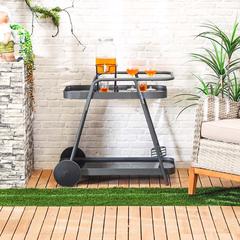 Danube Home Outdoor Steel Serving Trolley (85 x 48 x 78 cm)