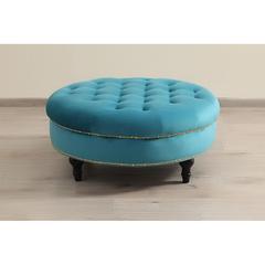 Pan Emirates Outary Velvet & Wood Ottoman (99 x 99 x 43 cm)