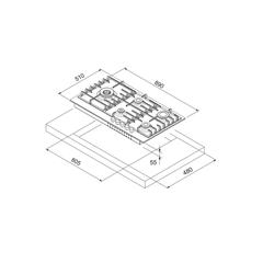 La Modano Built-In 5-Burner Gas Hob, LMBH903GS (90 cm)