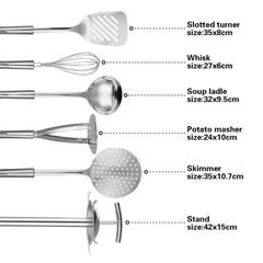 Fissman Zonda Stainless Steel Kitchen Tools Set W/ Stand (6 Pc.)