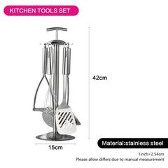 Fissman Zonda Stainless Steel Kitchen Tools Set W/ Stand (6 Pc.)