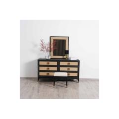 Pan Emirates Renard Dresser Mirror Rattan (Black & Natural)