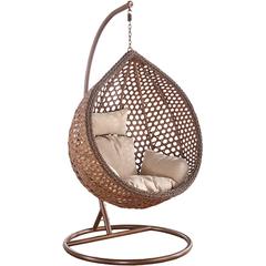 كرسي أرجوحة يولان معلق بقاعدة فولاذية للفناء مع وسادة لشخص واحد