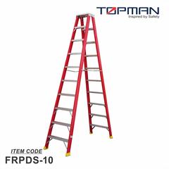 Topman Fiberglass Double-Sided 10-Step Ladder, FRPDS-10 (300 x 63 x 290 cm)