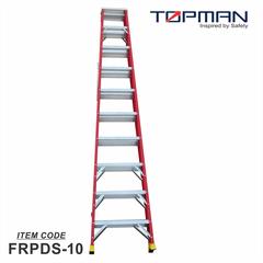 Topman Fiberglass Double-Sided 10-Step Ladder, FRPDS-10 (300 x 63 x 290 cm)