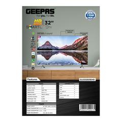 Geepas 32" Android Smart LED TV, GLED3202SEHD