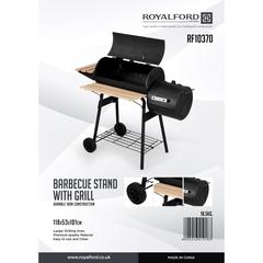 Royalford Charcoal Barbecue Grill Stand W/Wind Shield & Wheels, RF10370