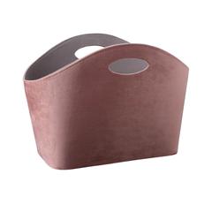 PAN Emirates Alexa Velvet Polyester Magazine Basket (40 x 30 x 21 cm, Dark Pink)