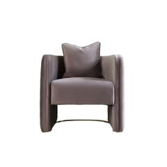Alphabright Single-Seater Velvet Fabric & Metal Sofa Pan Emirates